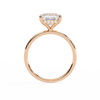 Rose Gold Princess Cut Diamond Solitaire Ring with Hidden Halo