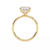 Yellow Gold Princess Cut Diamond Solitaire Ring with Hidden Halo