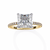 Yellow Gold Princess Cut Diamond Ring with Hidden Halo and Pavé Band