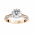 Rose Gold Round Brilliant Diamond Ring with Channel Pavé Shoulders