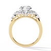 Yellow Gold Round Diamond Starburst Halo Engagement Ring