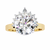 Yellow Gold Round Diamond Crown Halo Solitaire Ring