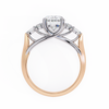 Rose Gold Oval Cut Diamond Cluster Ring with Marquise and Round Side Stones