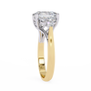 Yellow Gold Oval Cut Diamond Cluster Ring with Marquise and Round Side Stones