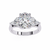 White Gold Oval Cut Diamond Cluster Ring with Marquise and Round Side Stones