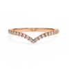Rose Gold Round Diamond Chevron V-Shape Pavé Band Ring