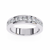 White Gold Princess-Cut Diamond Channel-Set Half Eternity Band Ring
