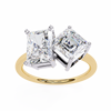 Yellow Gold Toi et Moi Radiant and Asscher Cut Two Stone Diamond Ring