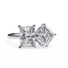 White Gold Toi et Moi Radiant and Asscher Cut Two Stone Diamond Ring