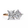 Rose Gold Toi et Moi Radiant and Asscher Cut Two Stone Diamond Ring
