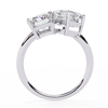 White Gold Toi et Moi Radiant and Asscher Cut Two Stone Diamond Ring