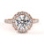 Rose Gold Round Brilliant Diamond Halo Ring with Pavé Band