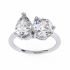 White Gold Toi et Moi Pear and Round Cut Two Stone Diamond Ring