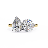 Yellow Gold Toi et Moi Pear and Round Cut Two Stone Diamond Ring