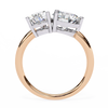 Rose Gold Toi et Moi Pear and Round Cut Two Stone Diamond Ring