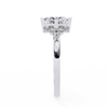 White Gold Kite-Set Princess Cut Diamond Ring with Scattered Cluster Accents