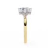 Yellow Gold Kite-Set Princess Cut Diamond Ring with Scattered Cluster Accent