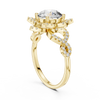 Gold Diamond Lotus Halo Ring