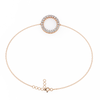 Rose Gold Double Row Diamond Circle Bracelet