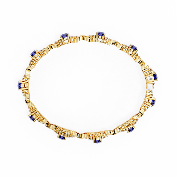 Blue Oval Moissanite Bracelet