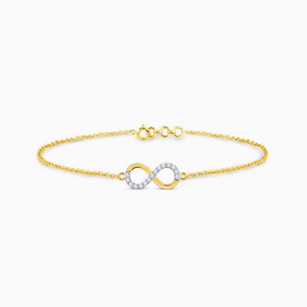 Pure Gold Infinity Bracelet with Dual Stones