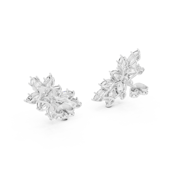 Marquise Diamond Cluster Stud Earrings