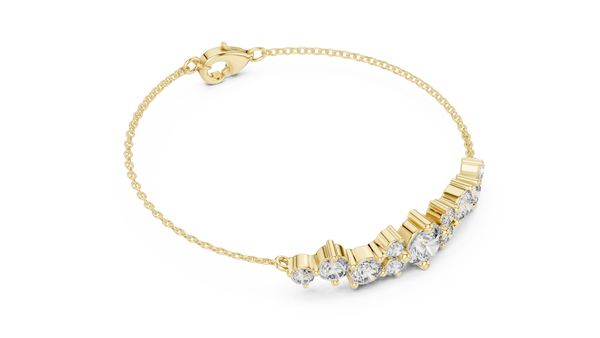Étoile Scattered Diamond Cluster Chain Bracelet