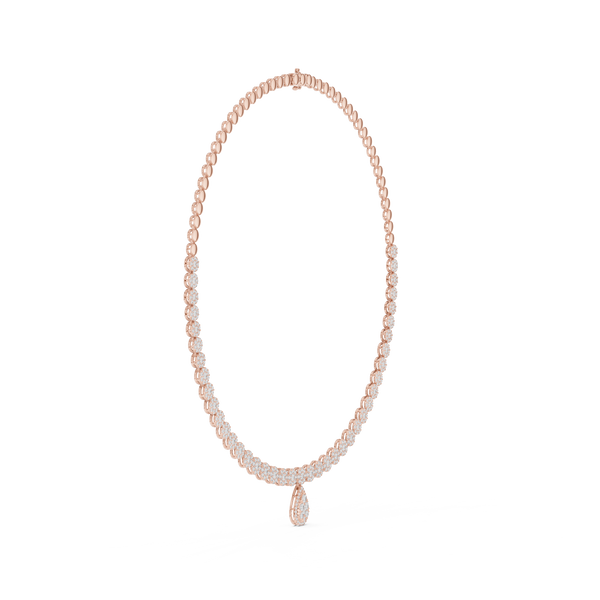 Celeste Diamond Cluster Riviera Drop Necklace