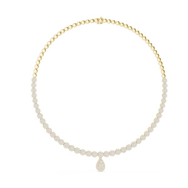 Celeste Diamond Cluster Riviera Drop Necklace