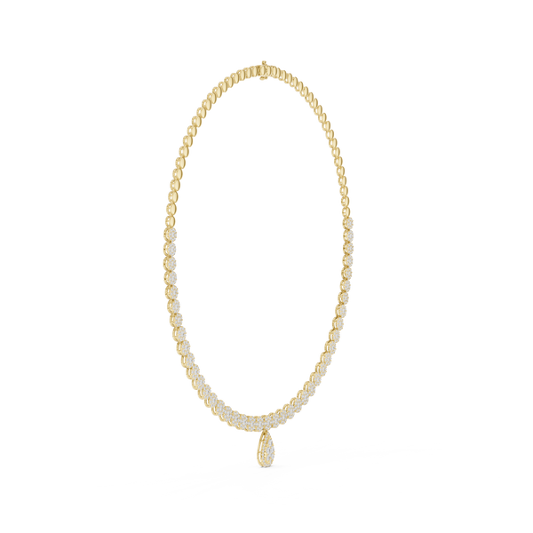 Celeste Diamond Cluster Riviera Drop Necklace