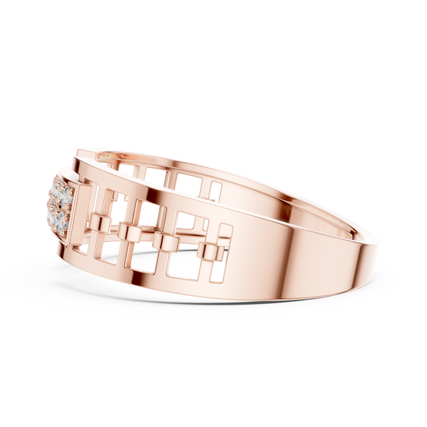Cortina Double-Row Pavé Openwork Link Band Ring