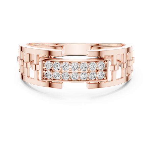Cortina Double-Row Pavé Openwork Link Band Ring