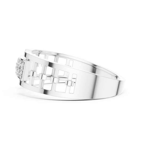 Cortina Double-Row Pavé Openwork Link Band Ring