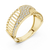 Cascade Diagonal Pavé Ladder Openwork Band Ring