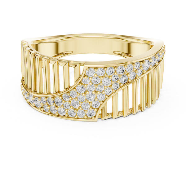 Cascade Diagonal Pavé Ladder Openwork Band Ring