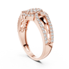 Aurora Oval Halo Cluster Diamond Split-Shank Ring