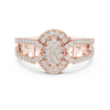 Aurora Oval Halo Cluster Diamond Split-Shank Ring