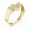 Trinity Pavé Cluster Geometric Bypass Ring