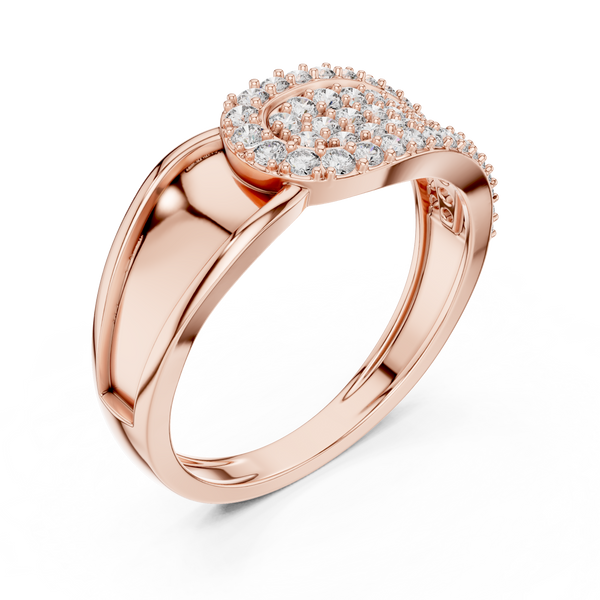 Luna Pavé Dome Teardrop Diamond Ring