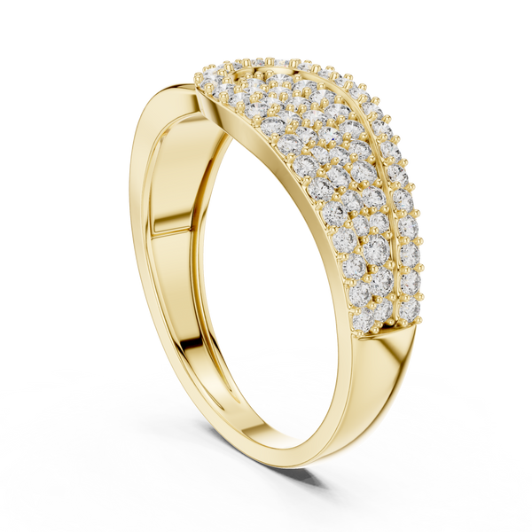 Luna Pavé Dome Teardrop Diamond Ring
