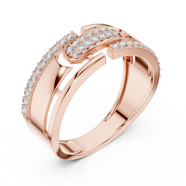 Nexus Interlocking Link Diamond Band Ring