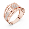 Meridian Pavé Square Openwork Bar Band Ring