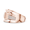 Meridian Pavé Square Openwork Bar Band Ring