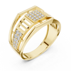Meridian Pavé Square Openwork Bar Band Ring