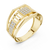 Meridian Pavé Square Openwork Bar Band Ring
