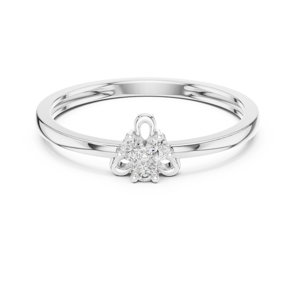 White Gold Trois Trilogy Cluster Diamond Ring