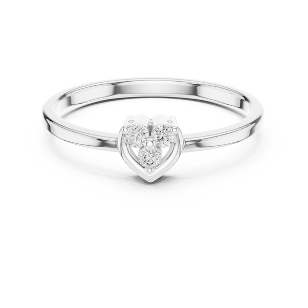 Amore Heart Trio Cluster Diamond Ring