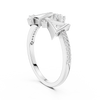 Trigona Geometric Triangle Pavé Diamond Ring