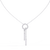 White Gold Circle & Dangling Bar Diamond Necklace