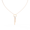 Rose Gold Orbita Dual Drop Diamond Necklace